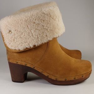 UGG Furry Ankle Booties Heels